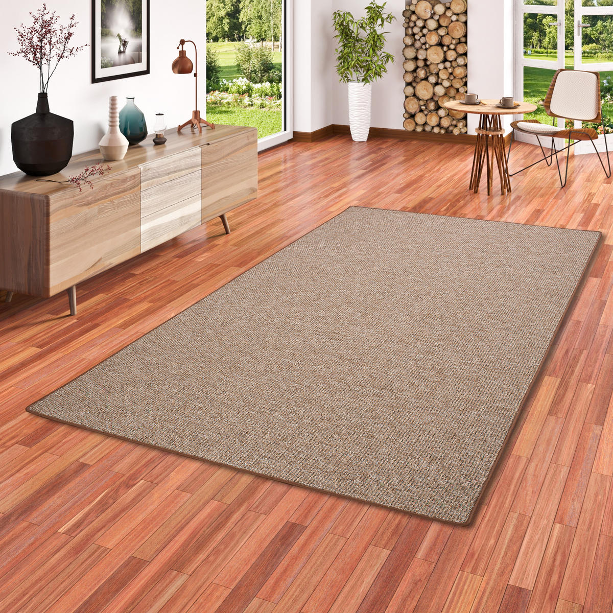 SCHLINGENTEPPICH PRIMO - Braun, Textil (200/200cm) - Snapstyle