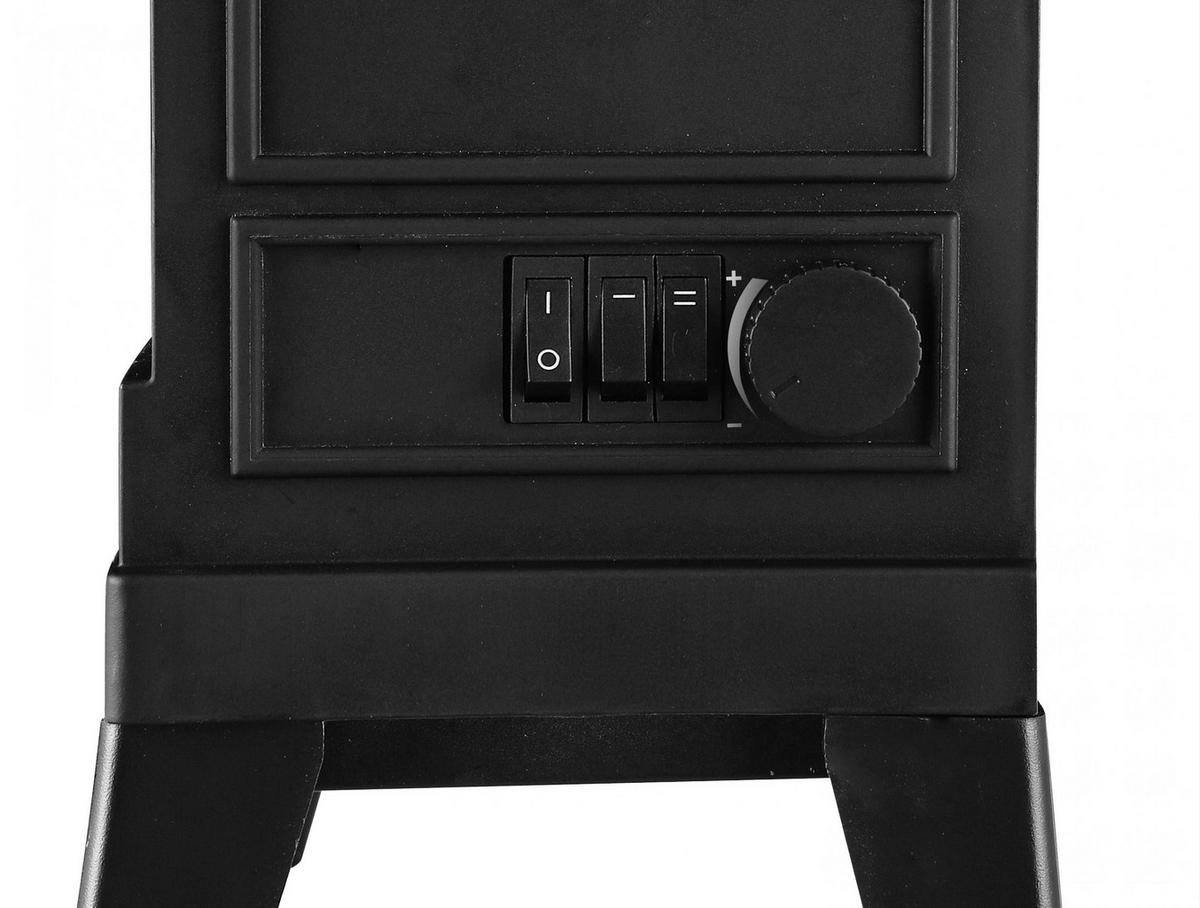 ELEKTROKAMIN Schwarz Bodenmodell mit integrierter Heizung 1500 W - Schwarz, Glas (35/46/22cm) - Purline