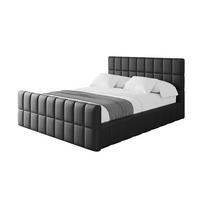 POLSTERBETT mit Bettkasten, Fußteil und Lattenrost, Boxbett ohne Matratze - AMEA-Z 200x200 Schwarz Kunstleder - Schwarz Hochglanz, Holzwerkstoff/Textil (200/200cm) - ALTDECOR