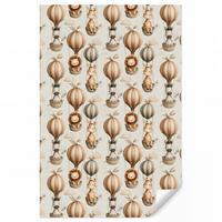 KINDERTAPETE - Safari - Heißluftballons - Taupe - 140x220 cm - Beige, Papier (140/220cm) - OnlyWow