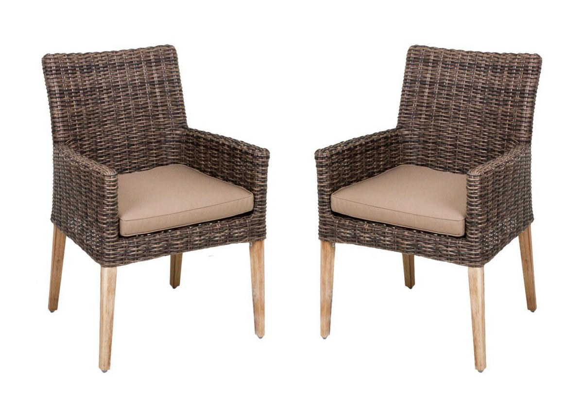 GARTEN-SITZGRUPPE Peer 5-teilig Gartenmöbel-Set - Braun, Holz - DELUKE