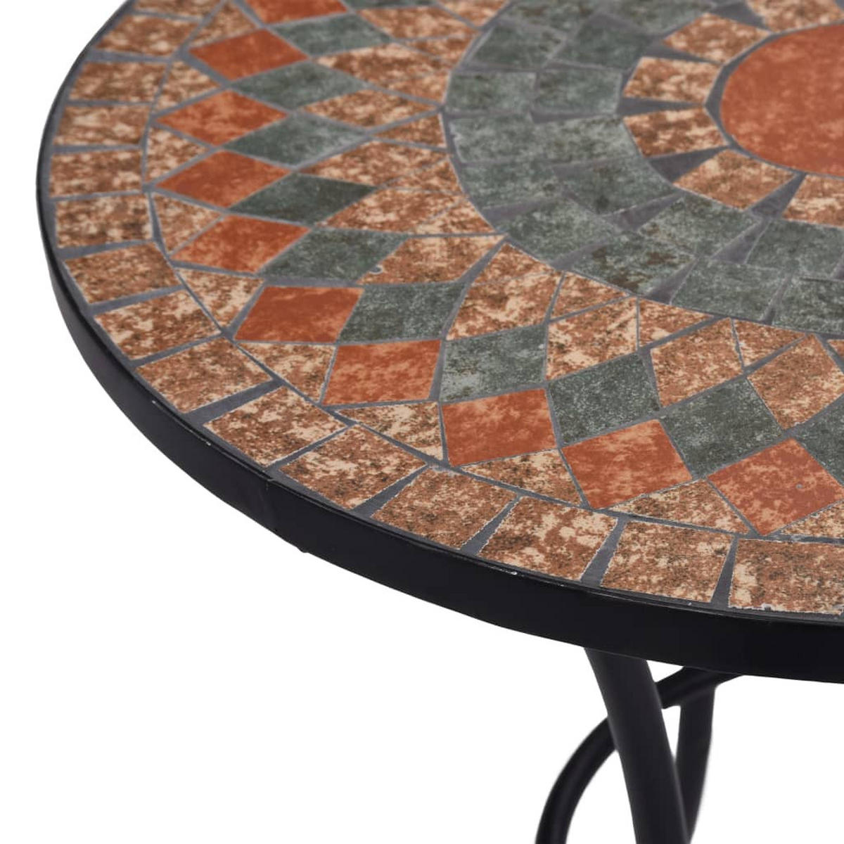 MOSAIK-BISTROTISCH Orange/Grau 60 Cm Keramik - Orange, Keramik (60/60/70cm) - vidaXL