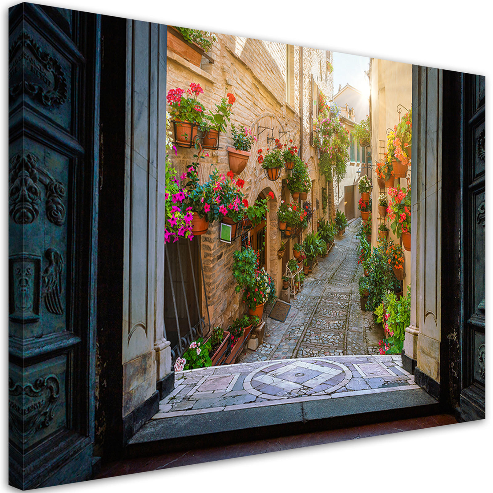 WANDBILD blick auf eine straße in der toskana - Beige, Textil (60/40cm) - Feeby