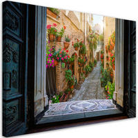 WANDBILD blick auf eine straße in der toskana - Beige, Textil (60/40cm) - Feeby