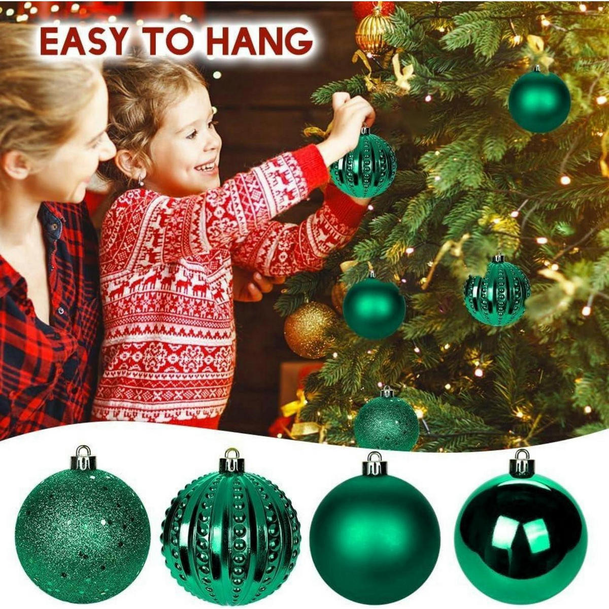 WEIHNACHTSKUGELN 12-teiliges Set Dunkelgrün 8 cm - Grün, Kunststoff (8/8/8cm)