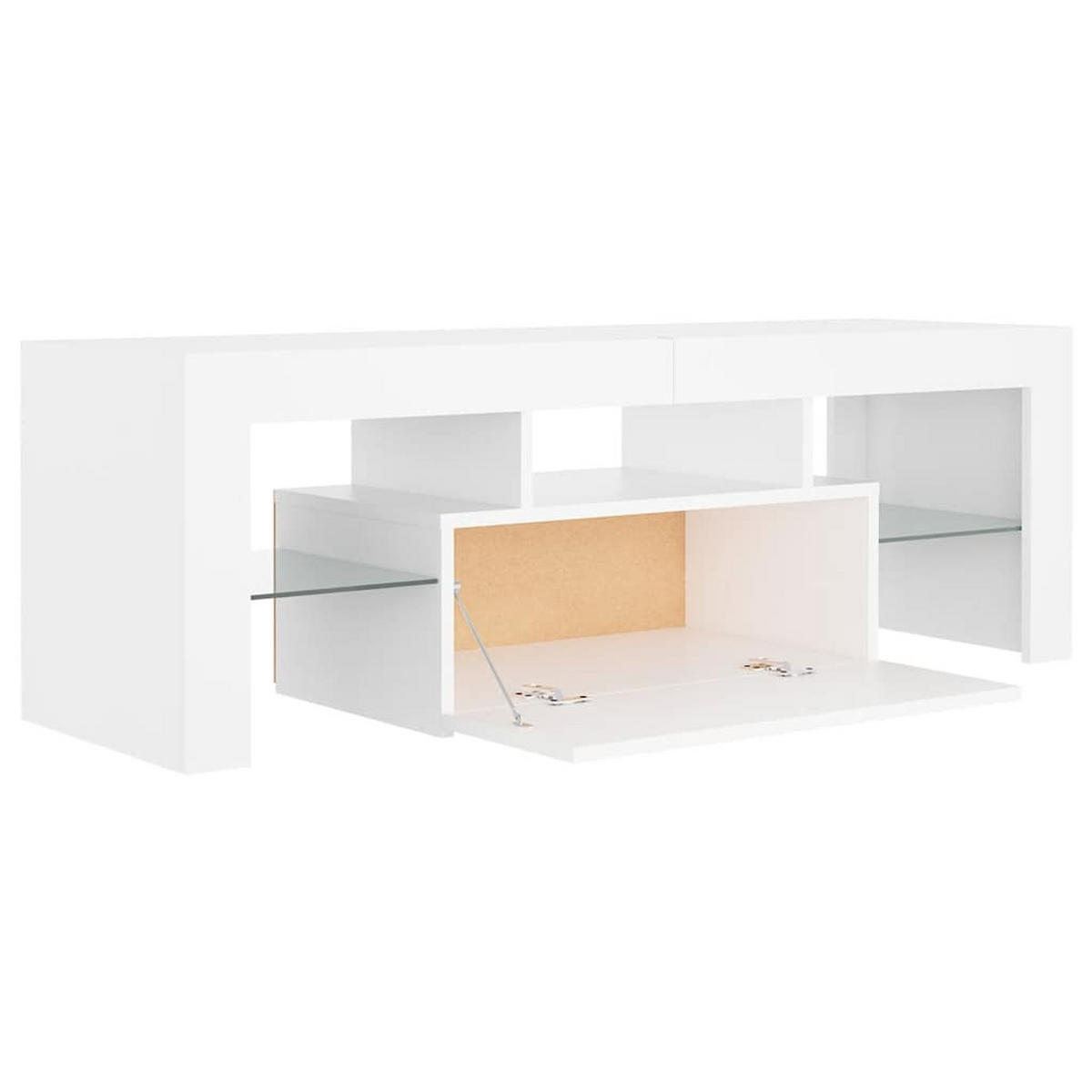 TV-SCHRANK Mit Led-Leuchten Weiss 120/35/40 Cm - Weiß, Holzwerkstoff (41/44/102cm) - vidaXL