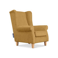 OHRENSESSEL MILES Kord-Bezug Petfriendly, gelb - Gelb, Holzwerkstoff/Buchenholz (82/105/97cm) - KONSIMO®