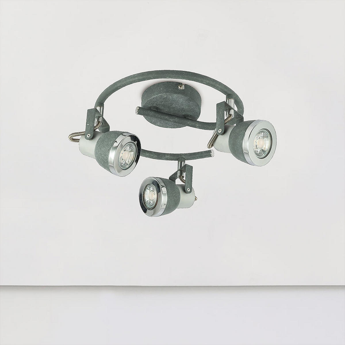 LED DECKENLEUCHTE Spotleuchte Metall Steingrau - Grau, Metall (25.5/25.5/16cm) - Globo Lighting