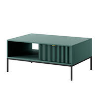 COUCHTISCH NANAIMO STO1-2S Profilierte Fronten, Grün - Grün, Holzwerkstoff/Kunststoff (68/104/48cm) - Komodee