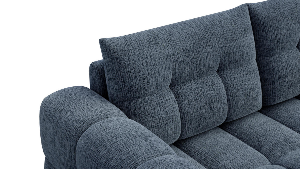 SOFA CLOUDI 2,5-Sitzer, marineblau - Blau/Schwarz, Holz/Textil (211/89/104cm) - Courtois Laville