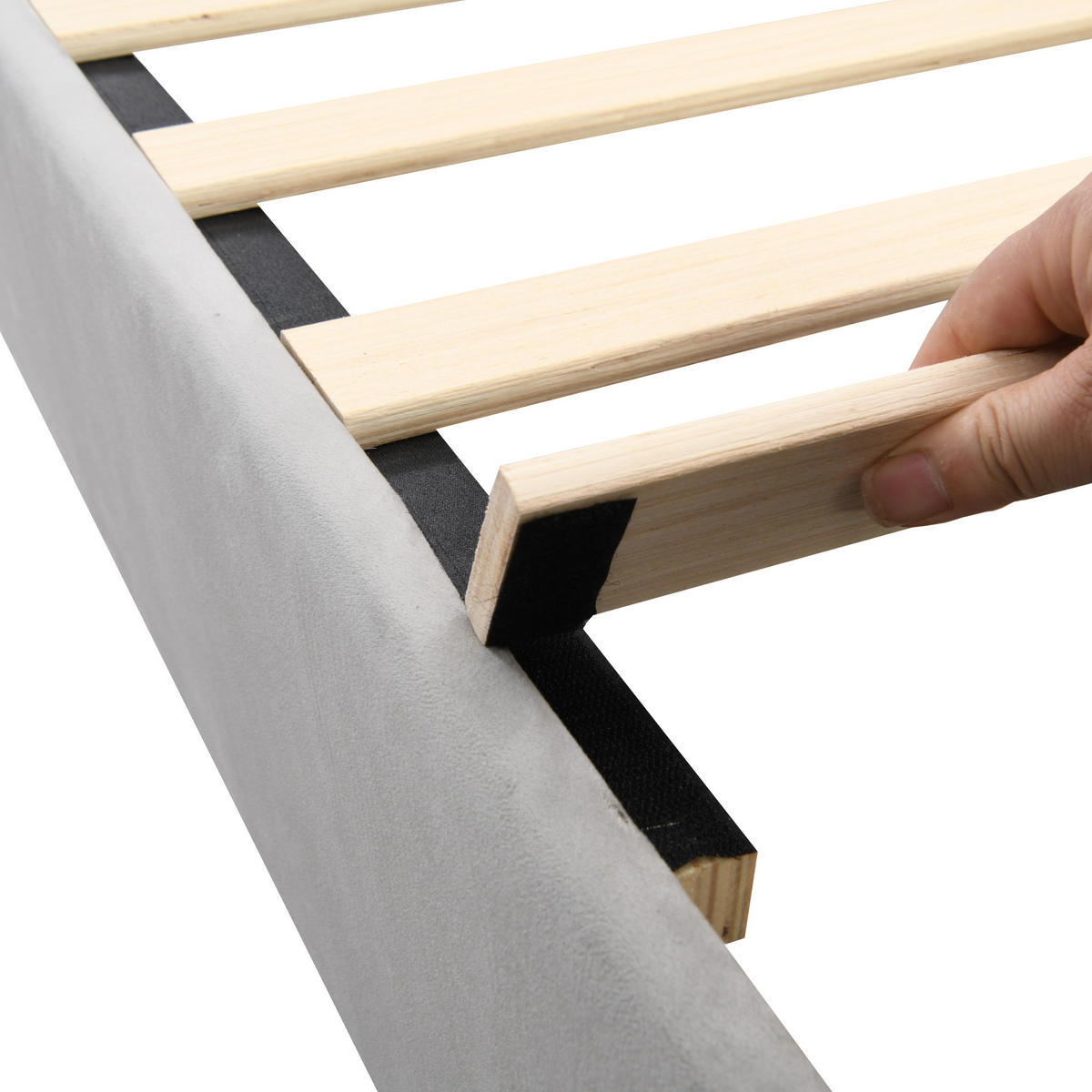 POLSTERBETT 90x200 cm Grau Multifunktion Lattenrost Samt - Grau, Holzwerkstoff - FLIEKS