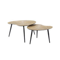 COUCHTISCH-SET TIBALI Bronze Metall - Schwarz/Bronzefarben, Metall (71/56/40cm) - KAWOLA
