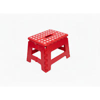 KLAPPHOCKER faltbar mit Anti-Rutsch Beschichtung, Tritthocker H 22 cm bis 150 KG belastbar, Rot - Rot, Paraffin (22/29/22cm)