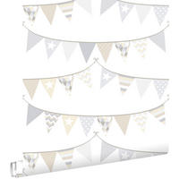 TAPETE Girlande 53 cm x 10.05 m - Grau, Papier (53/0.1cm) - ESTAhome