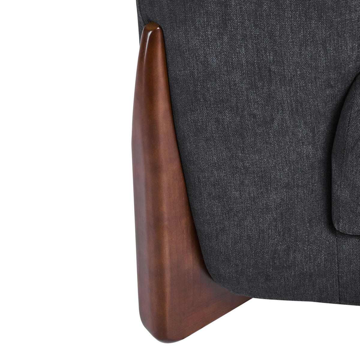 SESSEL Schwarz Vinliden - Schwarz/Braun, Holz/Textil (118/62/87cm) - Beliani