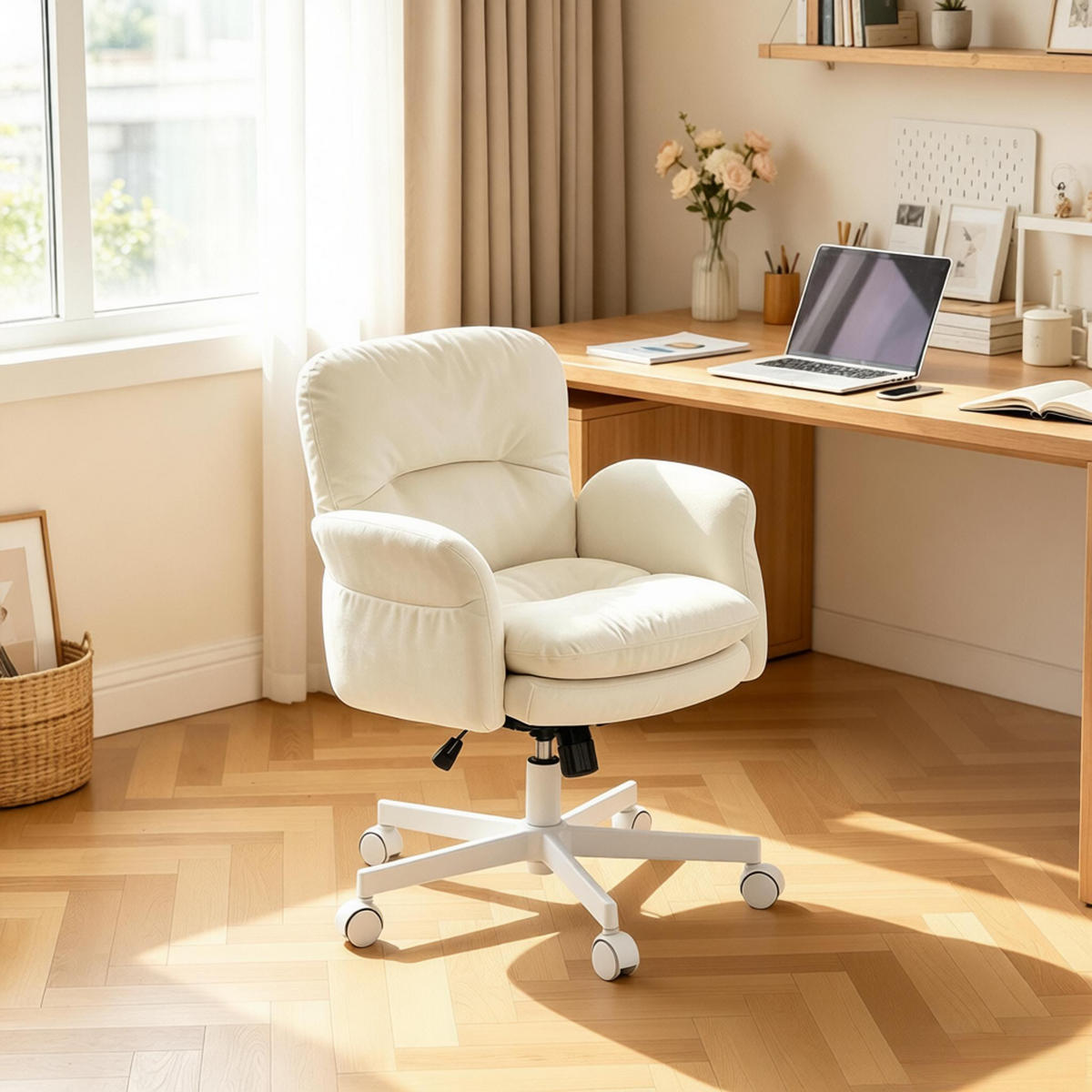 POLSTERSTUHL Beige Drehbar - Beige, Metall (68/92.5/71cm) - PANGIVO