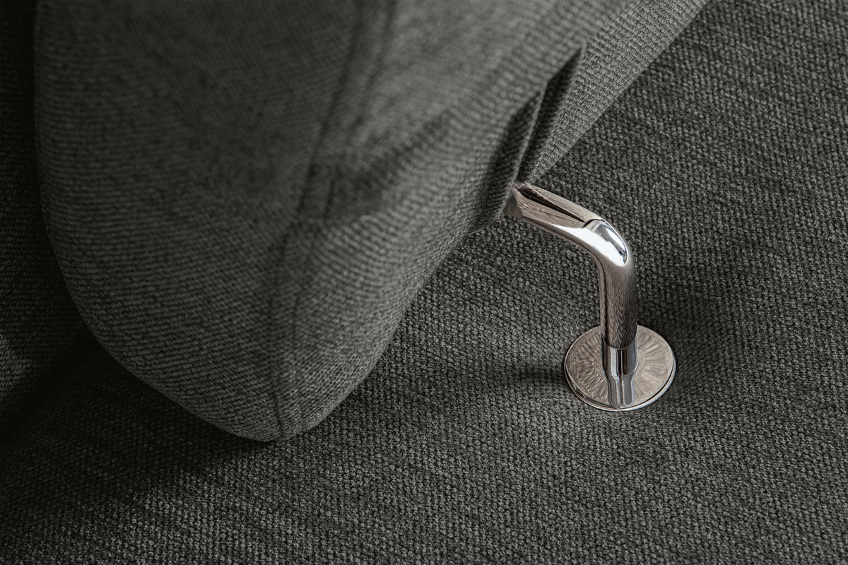 SCHLAFECKSOFA RATLO links 4/5-Sitzer mit Bettkasten, grau - Dunkelgrau/Silberfarben, Textil (270/190cm) - KONSIMO®
