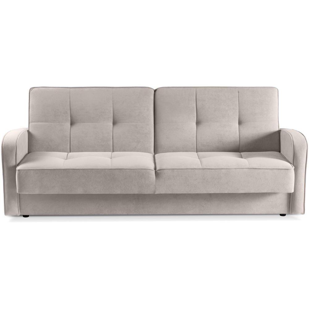 SCHLAFSOFA 3-Sitzer Pavo mit Bettkasten, Beige - Beige/Schwarz, Textil (222/90/93cm) - Beautysofa