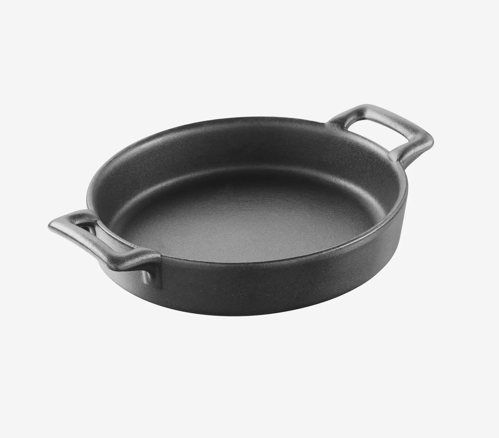 CREME BRULEE 25 cl OVAL Gusseisenoptik - Schwarz, Keramik (14.5/13/3cm) - Revol Porcelaine France