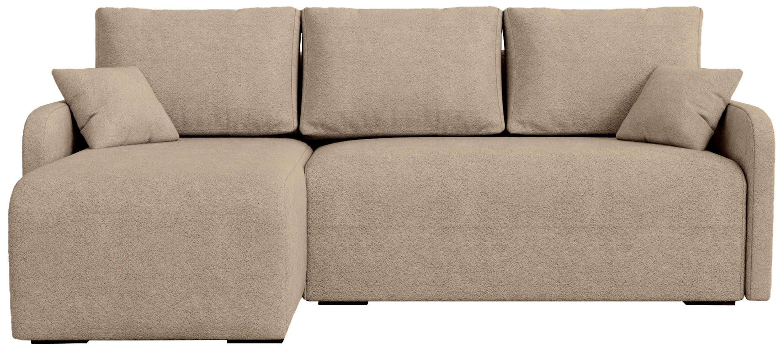 ECKSOFA Malen mit Schlaffunktion Beige Bouclé - Beige, Textil (215/141cm) - Bromarkt