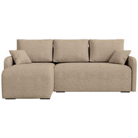 ECKSOFA Malen mit Schlaffunktion Beige Bouclé - Beige, Textil (215/141cm) - Bromarkt