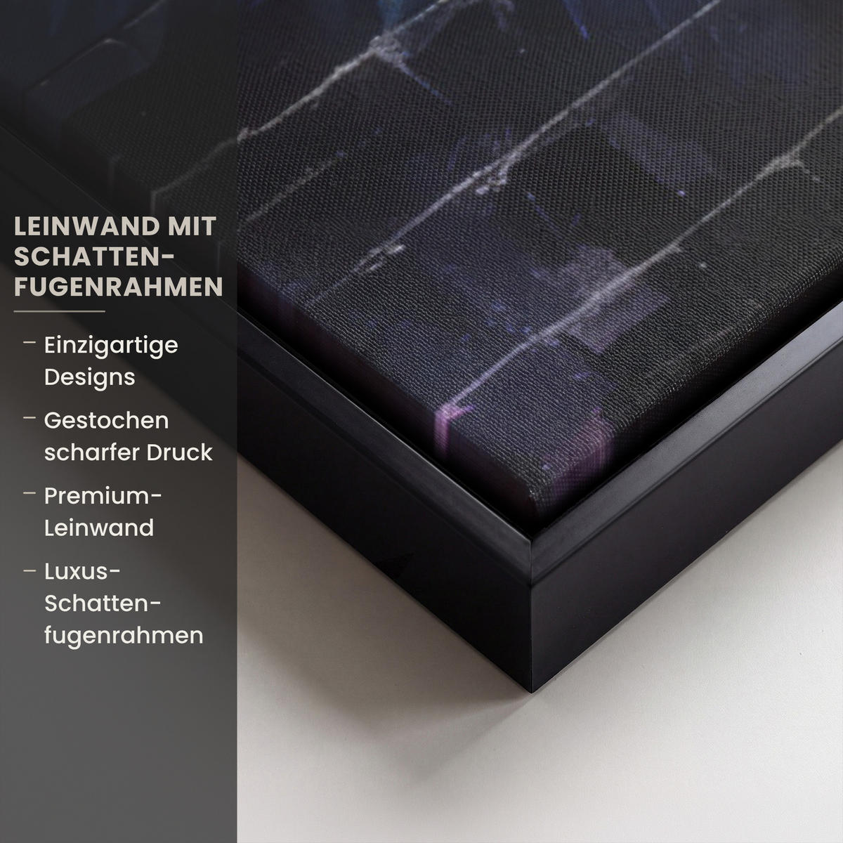 LEINWAND Bilder mit Rahmen - Graffiti - Schimpanse - Straßenkunst - Kopfhörer - Affe - 90x90 - Blau, Textil (90/90cm) - MuchoWow