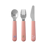 KINDERBESTECK Mio Flowers & Butterflies 3er Set - Rosa, Metall - Mepal