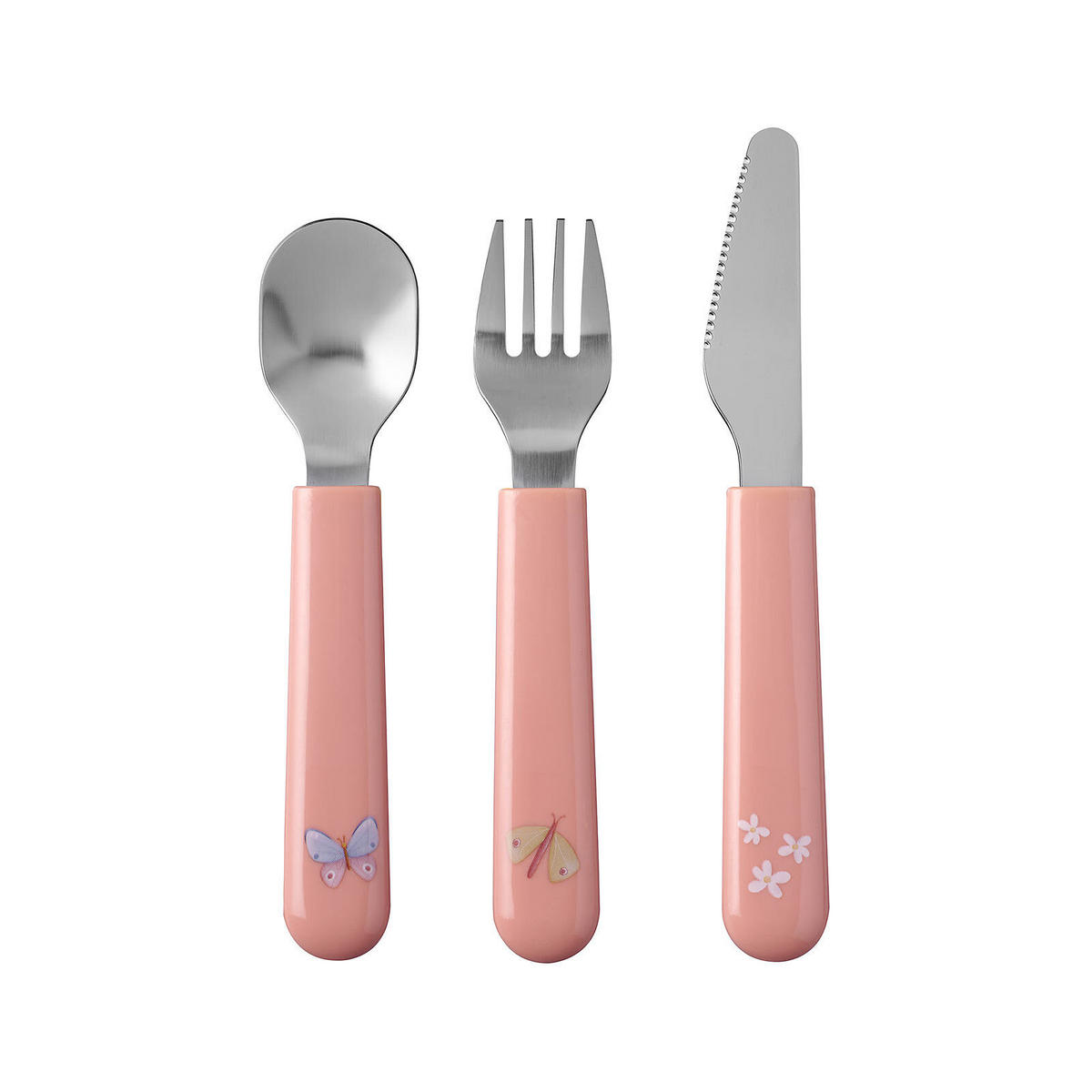 KINDERBESTECK Mio Flowers & Butterflies 3er Set - Rosa, Metall - Mepal
