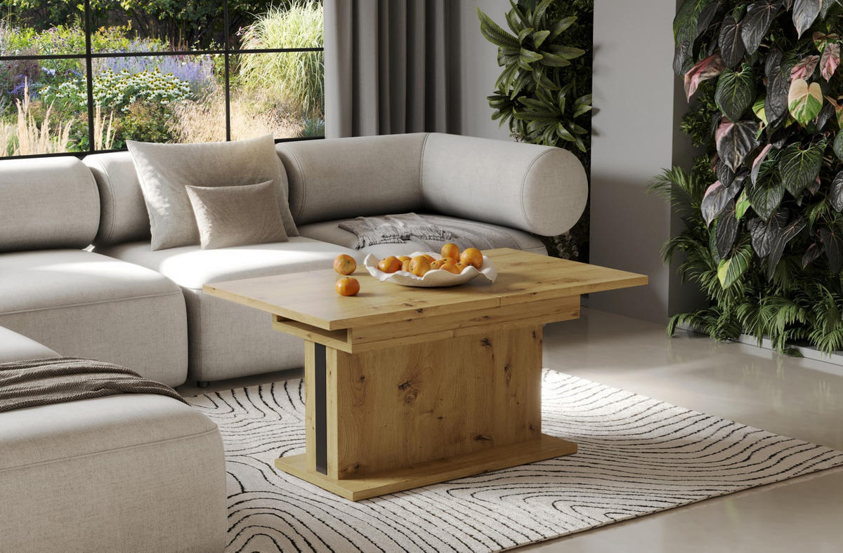 COUCHTISCH Solaris höhenverstellbar ausziehbar - Eiche Artisan, Holzwerkstoff (110/65/58cm) - Endo-Moebel