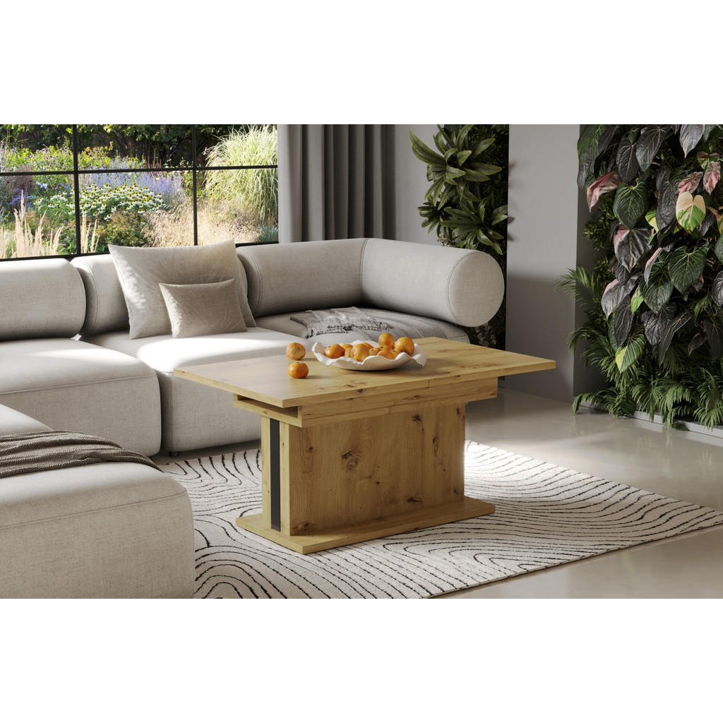 Thumbnail - Endo-Moebel Couchtisch, Eiche Artisan, Holzwerkstoff, Rechteckig,Rechteckig, 65x58x110 cm, Wohnzimmer, Wohnzimmertische,...