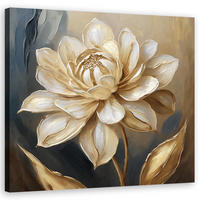 WANDBILD gold glamour blumen - Beige, Textil (50/50cm) - Feeby