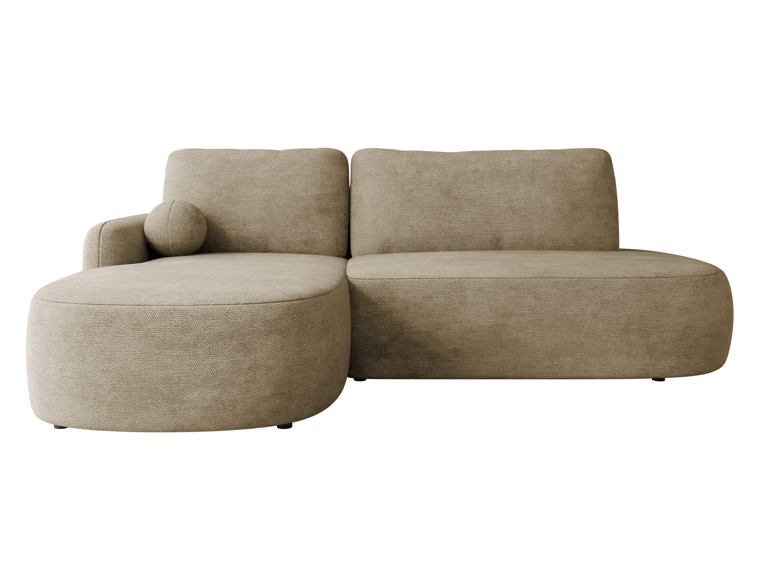 ECKSOFA Loridu O, Seite: Links - Taupe/Schwarz, Holz/Kunststoff (274/174cm) - MIRJAN24