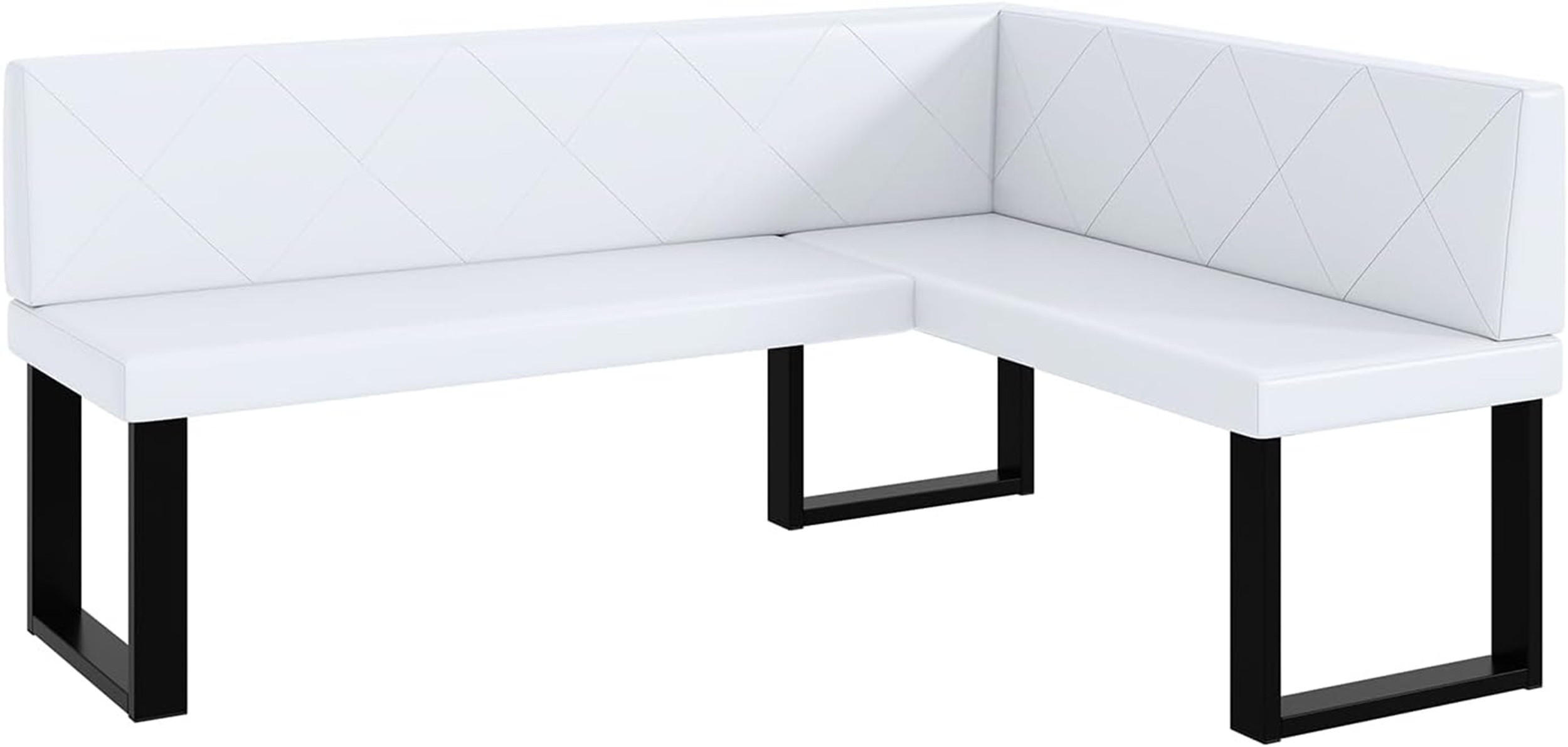 Meblini Eckbank Weiß 168x128 cm
