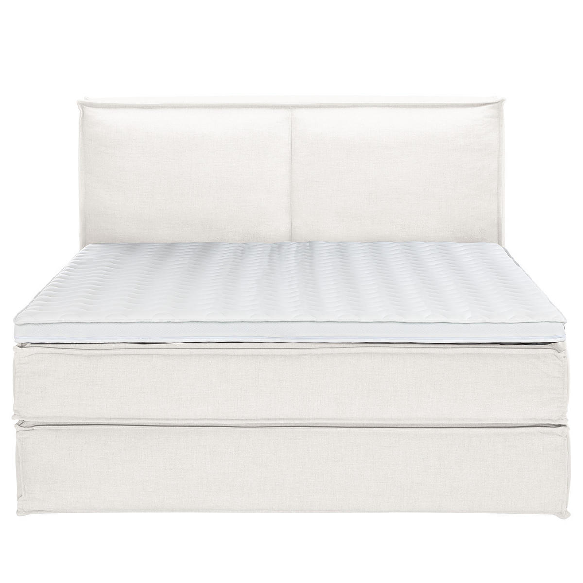 BOXSPRINGBETT mit Kopfteil - Premium - Weiß, Textil (180/200cm) - home24