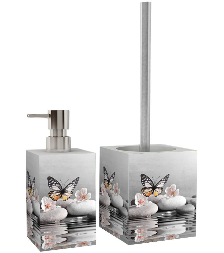 BADEZIMMER Set Vanesa - Grau, Kunststoff (7/17/7cm) - Sanilo