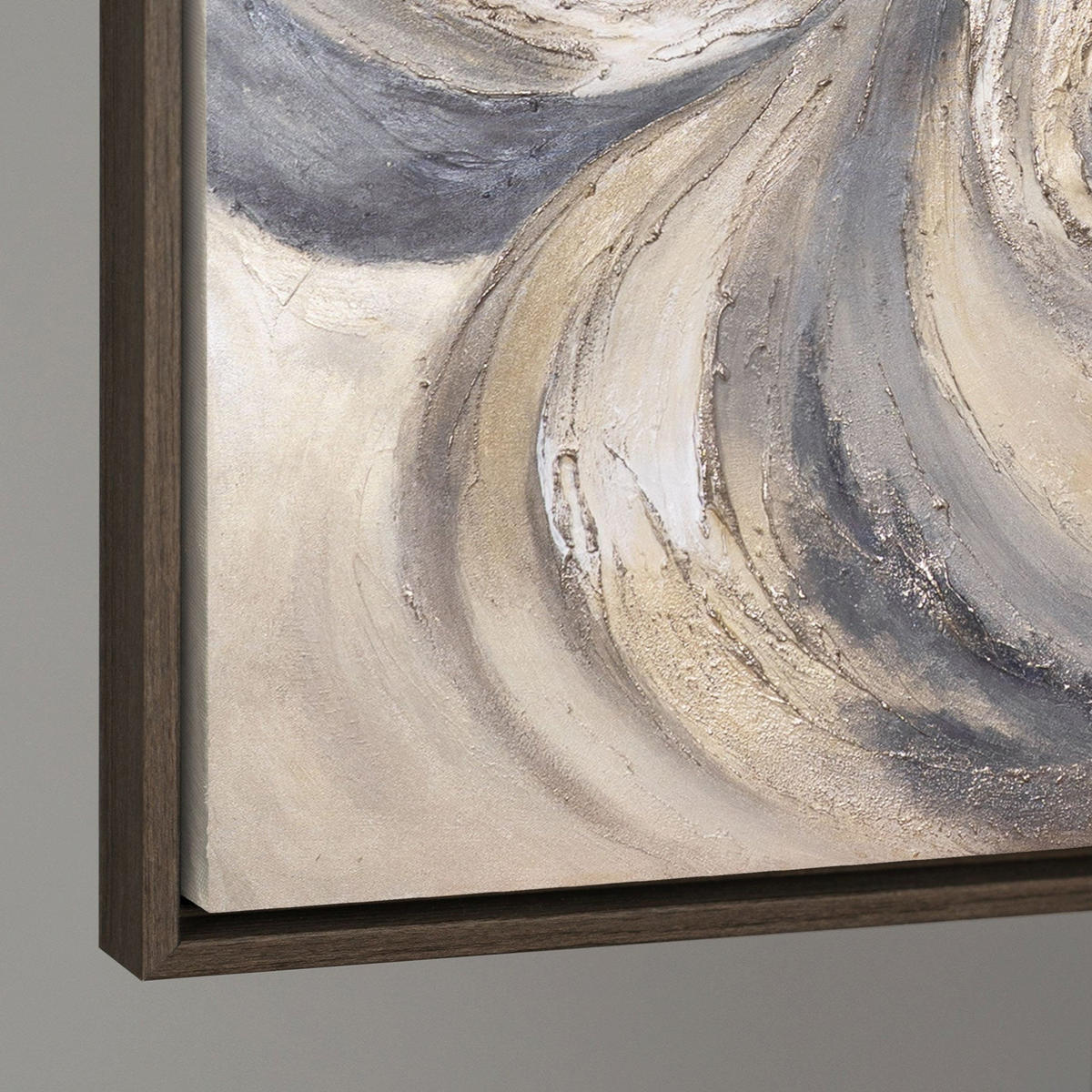 GEMÄLDE Sand und Wolken Schattenfugenrahmen Grau 120x80 cm - Grau, Holz (120/80cm) - YS-art gallery