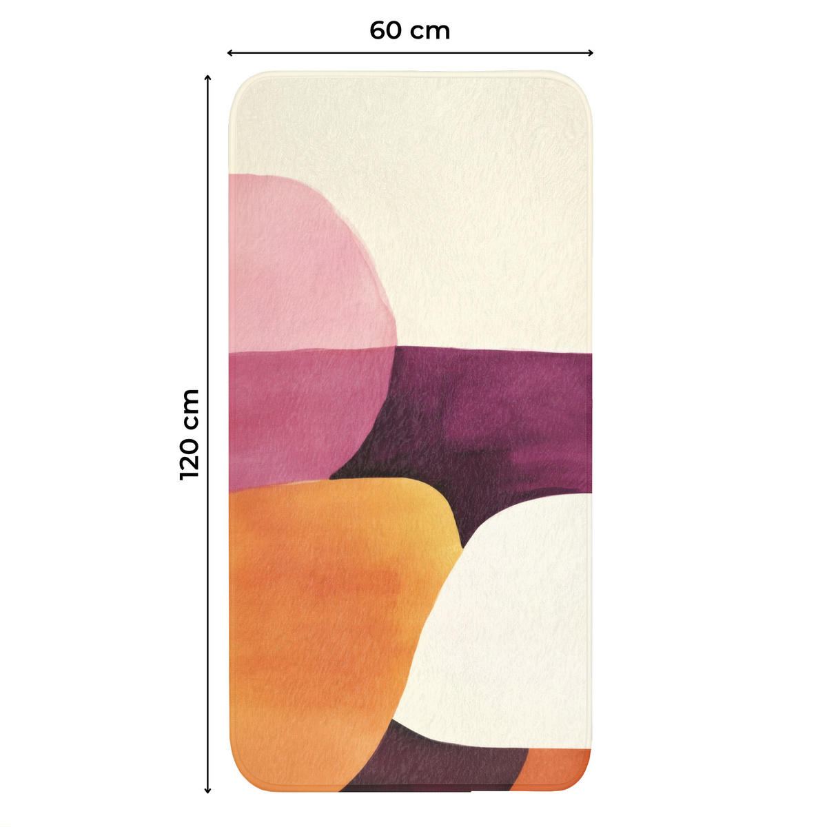 WC PŘEDLOŽKA Tvary - abstraktní - barevné 60x120 cm - terakotová, textil/plast (60/1cm) - OnlyWow