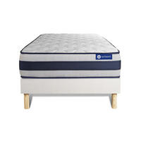 BETT Actilatex ergo Latex und Memory-Schaum 80 x 190 cm h3 - Kit Bettgestell Weiß - Beige/Weiß, Karton/Holz (80/190cm) - ACTISOM