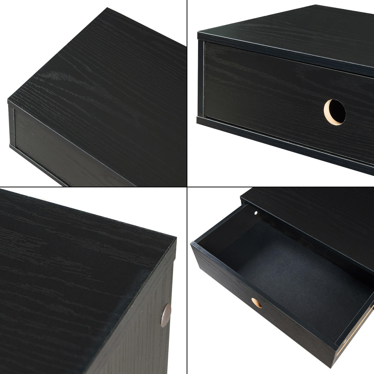WANDREGAL Stor - Schwarz, Holzwerkstoff (30/15/65cm)