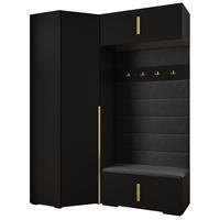 GARDEROBEN-SET 236,7/181,7/47 - Goldfarben/Schwarz, Holz/Metall (181.7/236.7/47cm) - Abiks Möbel