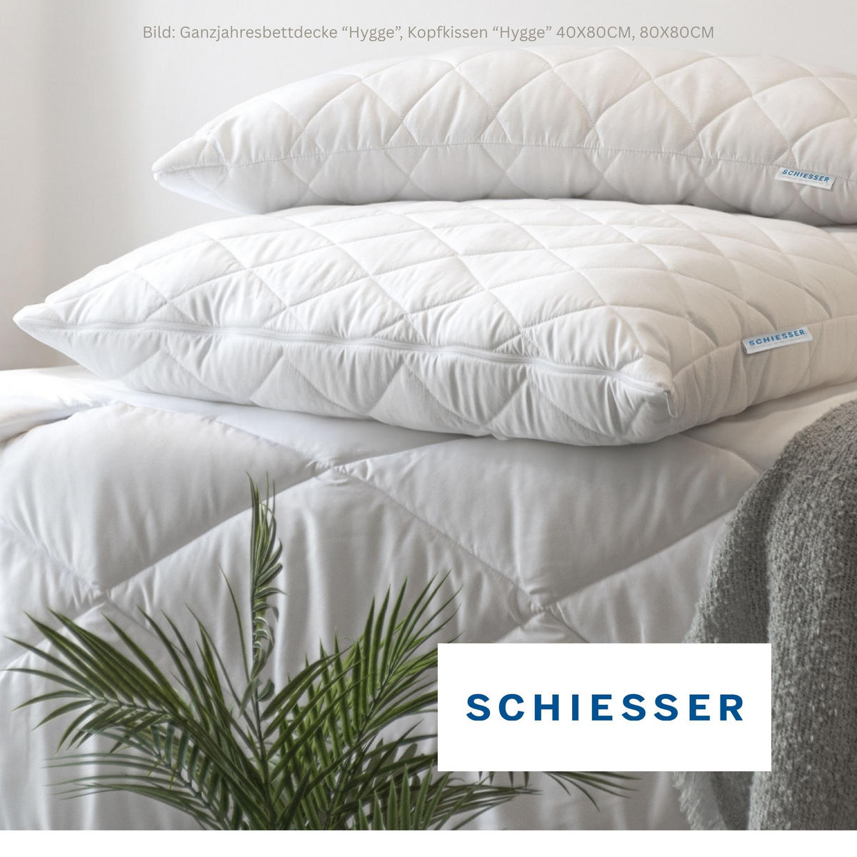 STEPPBETT Feels Like Down - Mikrofaserbezug aus Polyester - Füllung aus daunenähnlichen, GRS-zertifizierten Recyclingfasern - 155x220 cm - Weiß - Weiß, Textil (155/220cm) - SCHIESSER