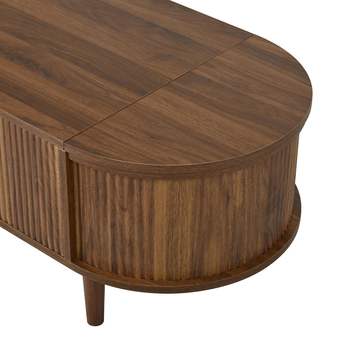 COUCHTISCH 100/48/53,5 cm nussbaum aus MDF mit höhenverstellbarer Tischplatte - Walnussfarben, Holzwerkstoff (100/48/53.5cm) - OKWISH