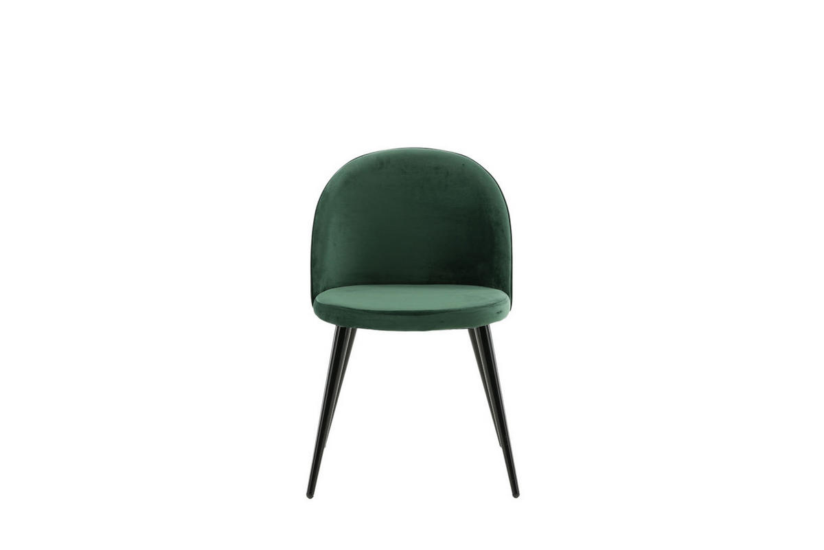 STUHL 2er-Set velours grün, schwarz - Grün, Holzwerkstoff (50/77/57cm) - ebuy24