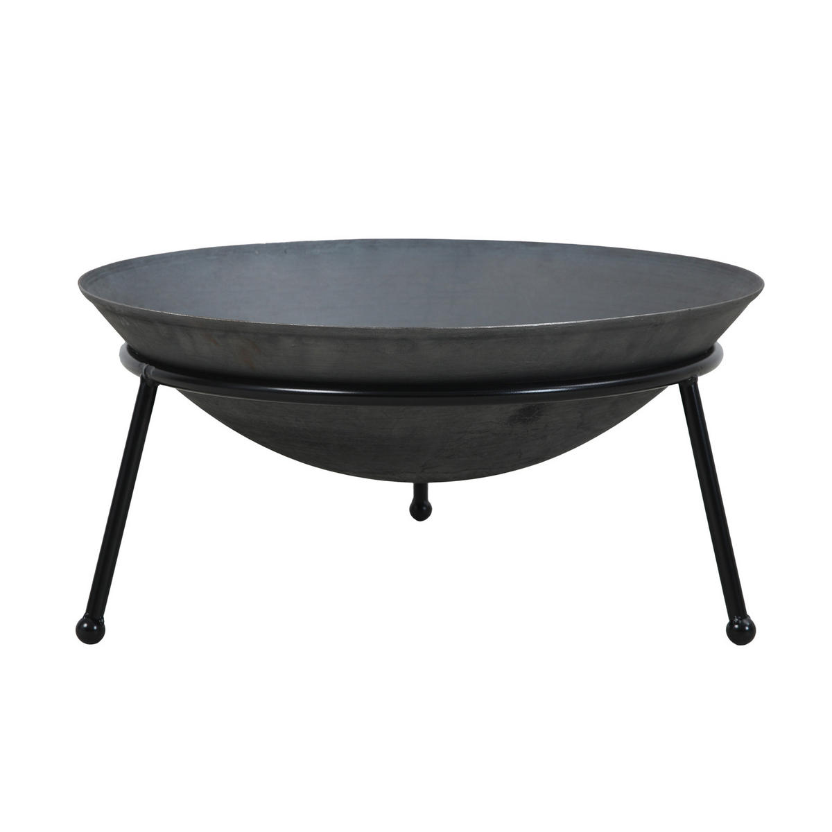 FEUERSCHALE Rund Gusseisen - Schwarz, Metall (60/30/60cm) - TAINO