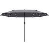 DOPPELSONNENSCHIRM 440 x 260 cm mit Handkurbel Oval Metall Dunkelgrau - Dunkelgrau, Kunststoff (440/260cm) - Outsunny