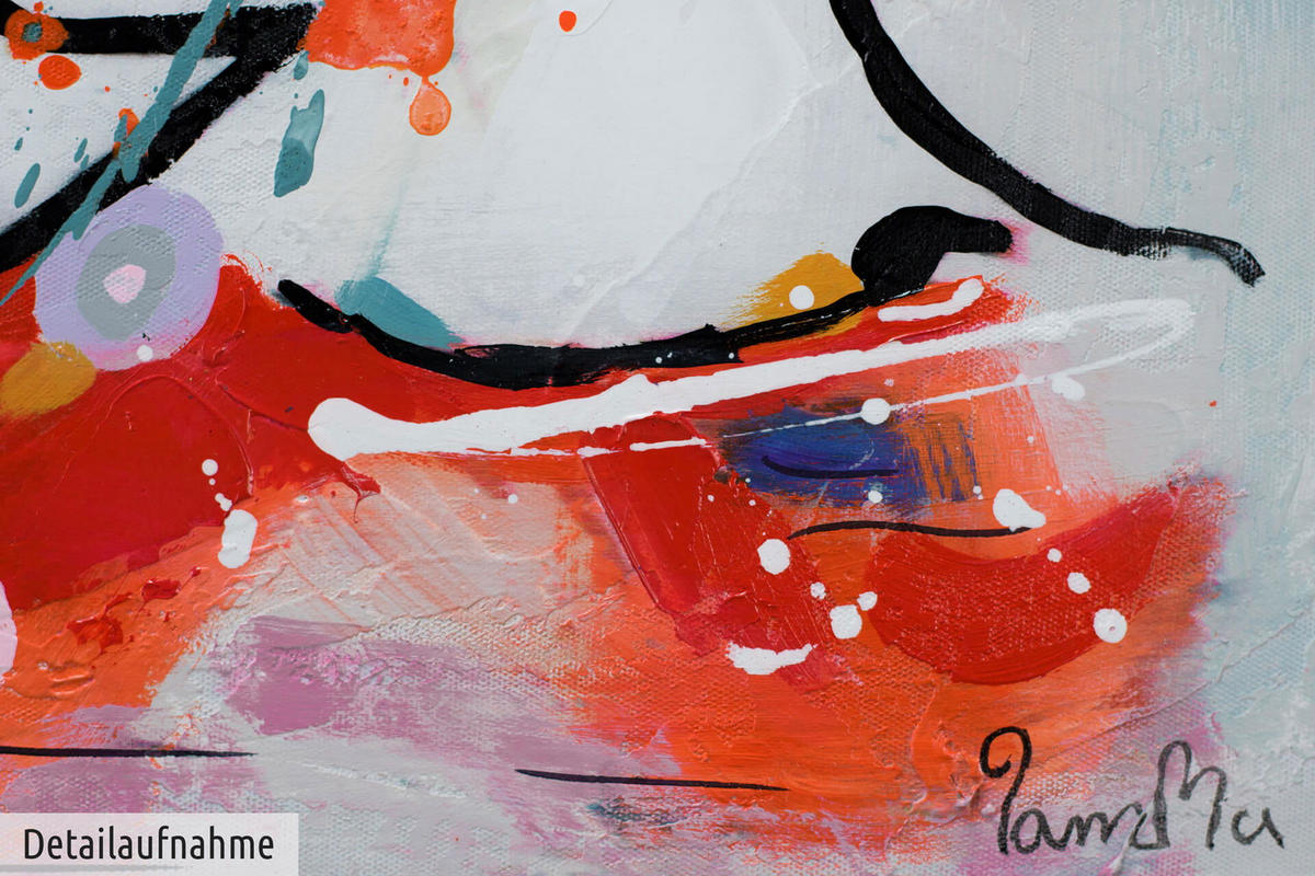 ÖLGEMÄLDE 90/60 cm - Multicolor, Holz/Textil (1.36/60cm) - KUNSTLOFT