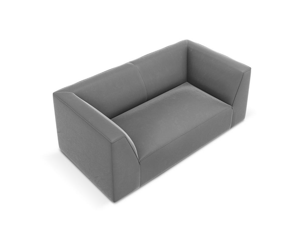 SOFA Ruby aus Samt grau 2 Sitzplätze - Grau, Textil (93/69/174cm) - Micadoni