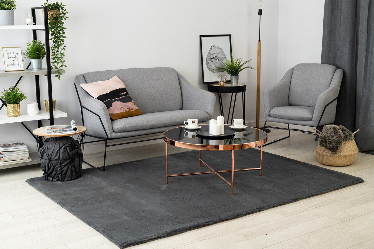 TEPPICH Bunny 200/290 cm - Anthrazit, Textil (200/290cm) - rugsX