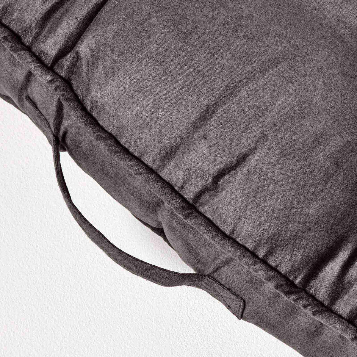 SITZAUFLAGE grau 100/48/10 cm – Sofa-Sitzkissen, Velours - Grau, Textil (48/100/10cm) - Homescapes