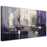 LEINWANDBILD Geometrische Abstraktion Violett 120x60cm - Lila, Textil (120/60cm) - Feeby